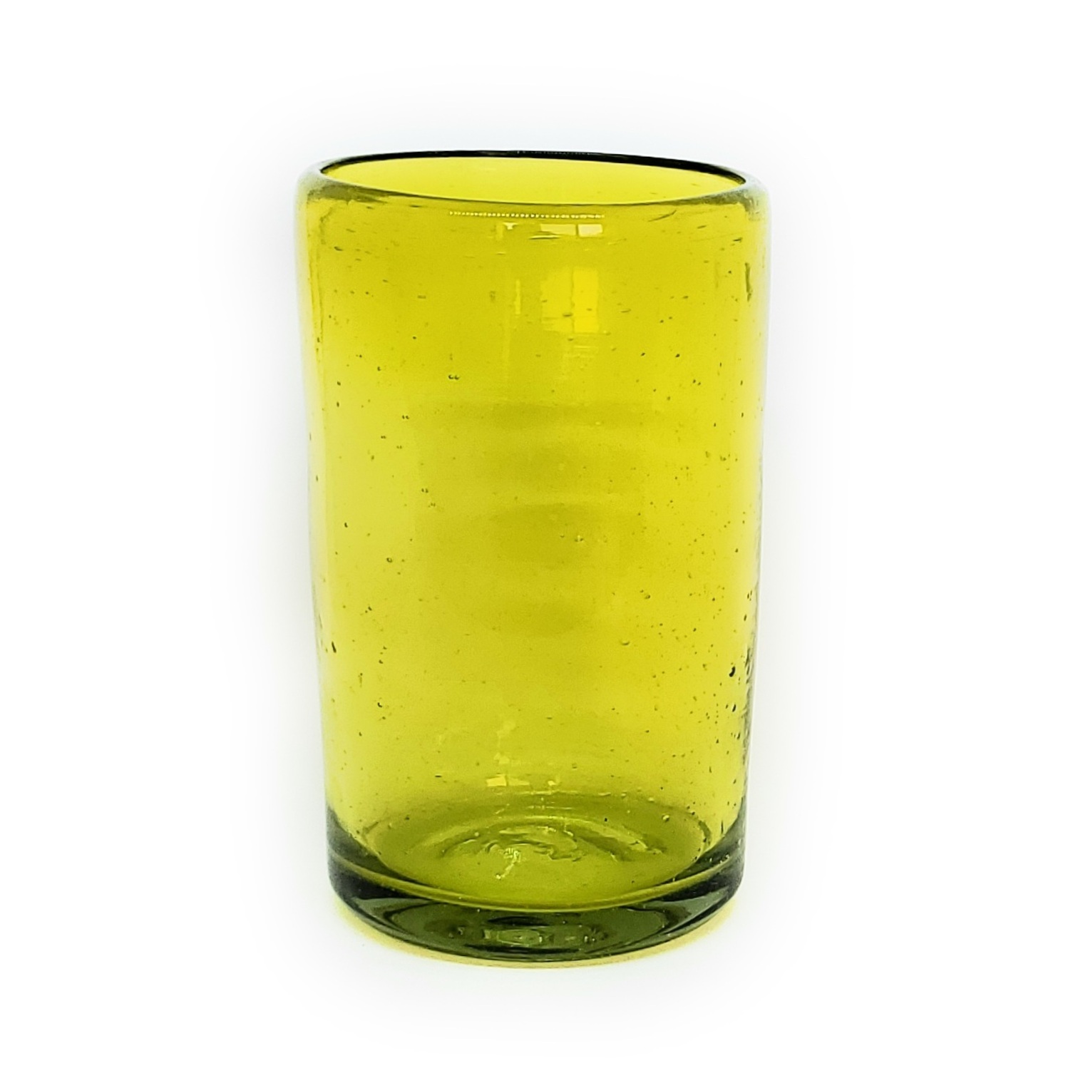 Vasos de Vidrio Soplado / Juego de 6 vasos grandes color amarillos / Éstos artesanales vasos le darán un toque clásico a su bebida favorita.